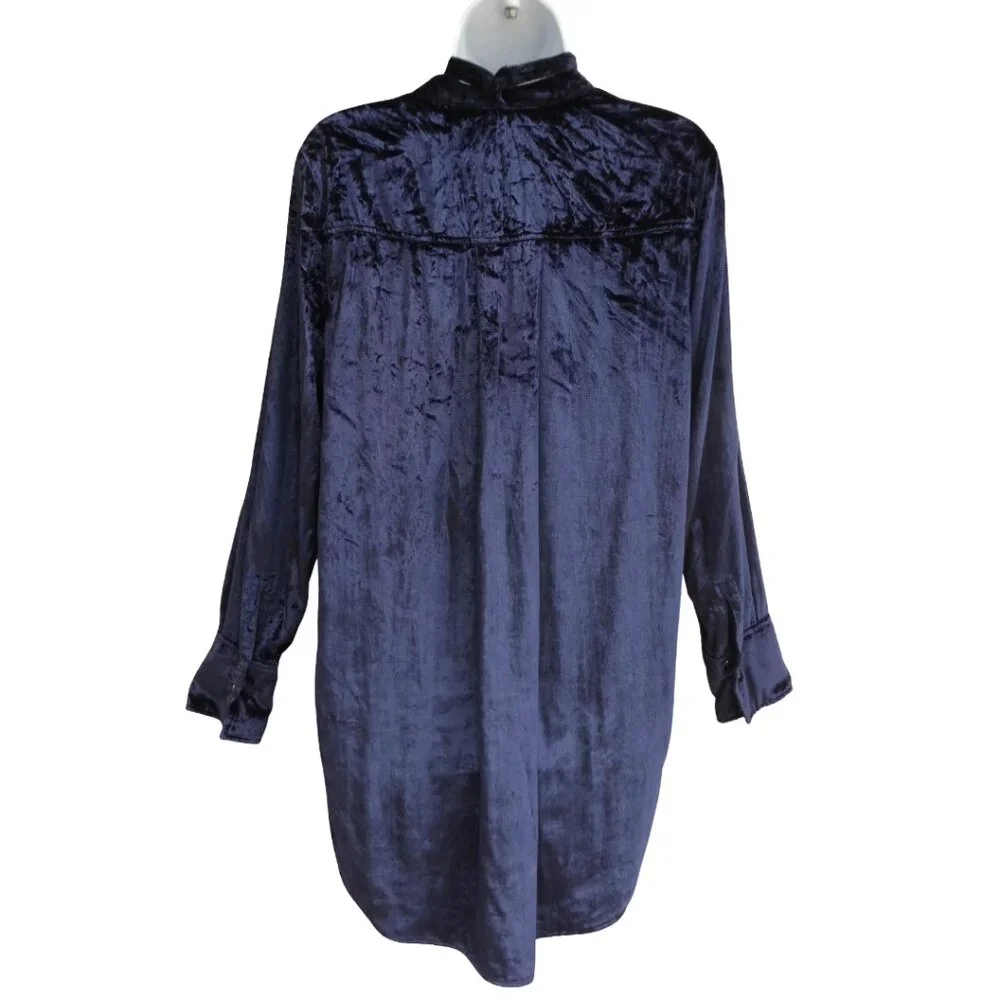 VeLVeT Maeve Anthropologie Dark Blue Mini Tunic Dress Neck Bow Tie Yoked US6